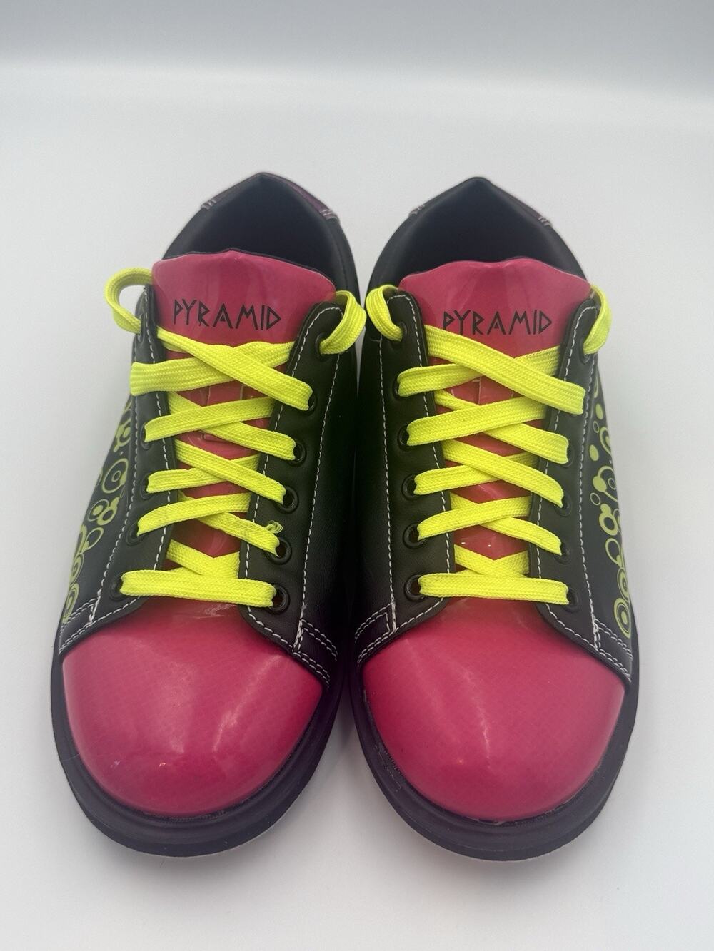 Pyramid Women's Rain Black/Hot Pink/Lime Green Bowling Shoes, 9